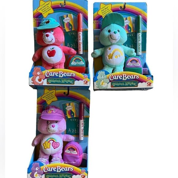 NWT Vtg 2005 Care Bear 8” Play Along Toys Best Friend Bear School Rules - Picture 3 of 4